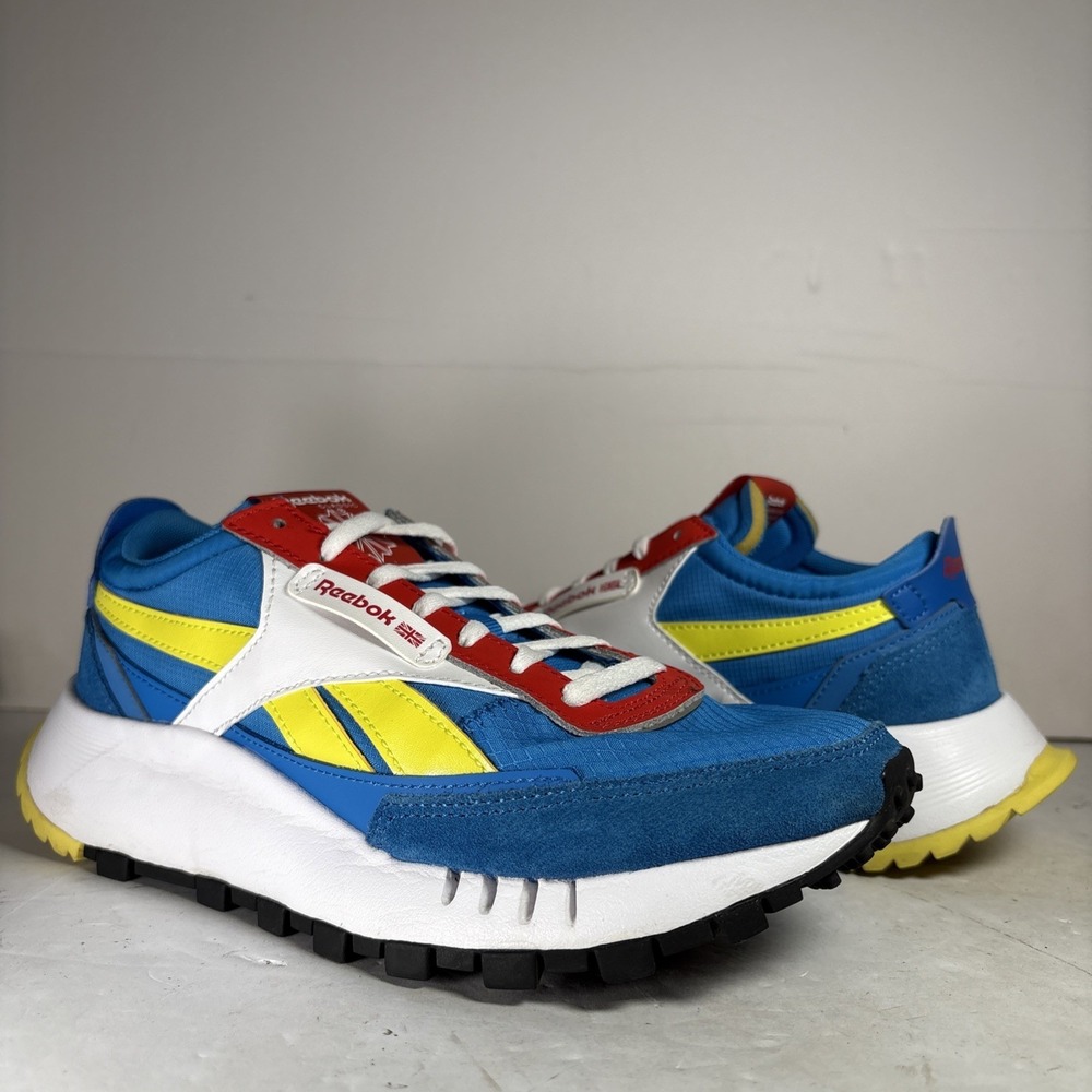 Size 5 Reebok Classic‎ Leather Legacy J Dynamic Blue Red Sneakers FY9114